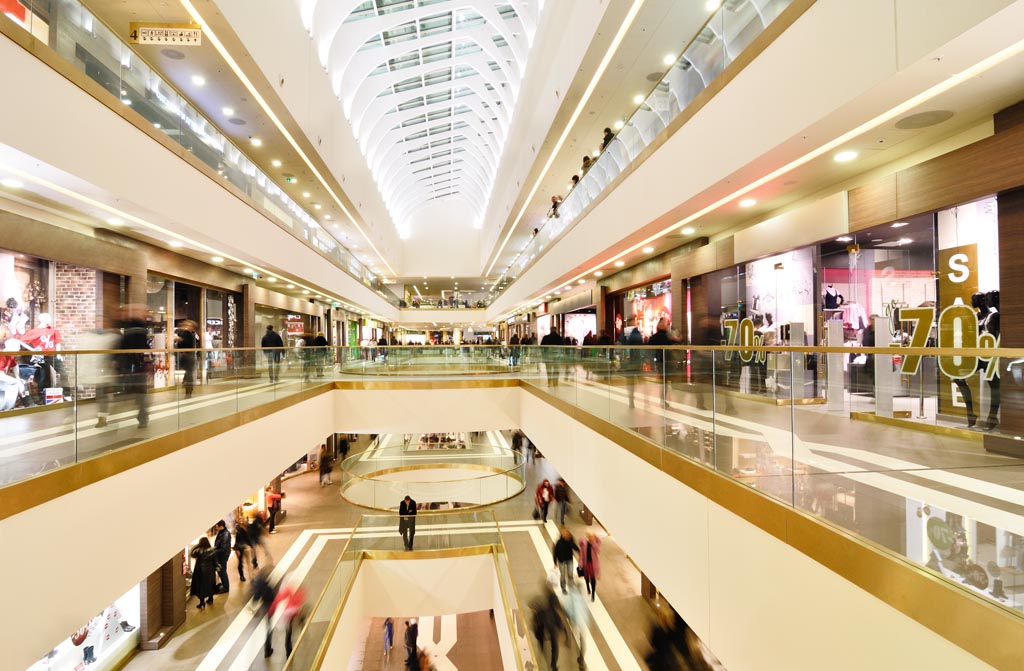 panoramic view of a modern mall